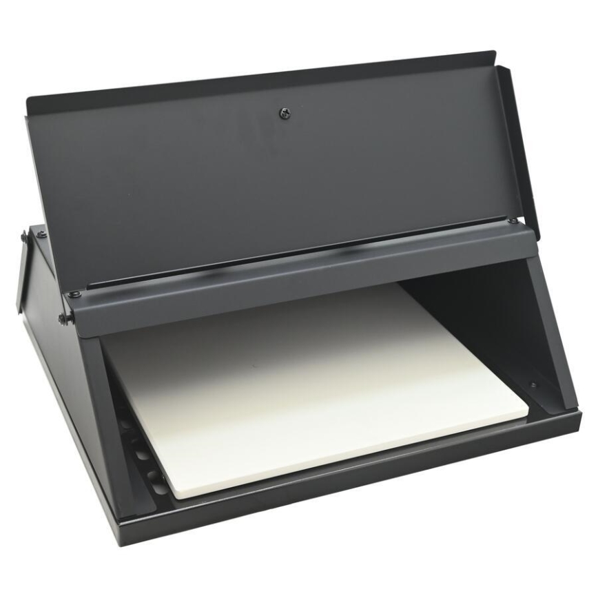 Piec do pizzy z drzwiczkami i termometrem, 40x35,5x21 cm, czarny