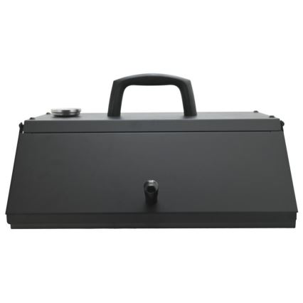 Piec do pizzy z drzwiczkami i termometrem, 40x35,5x21 cm, czarny
