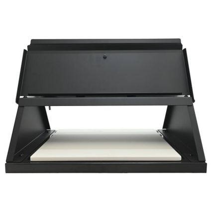 Piec do pizzy z drzwiczkami i termometrem, 40x35,5x21 cm, czarny