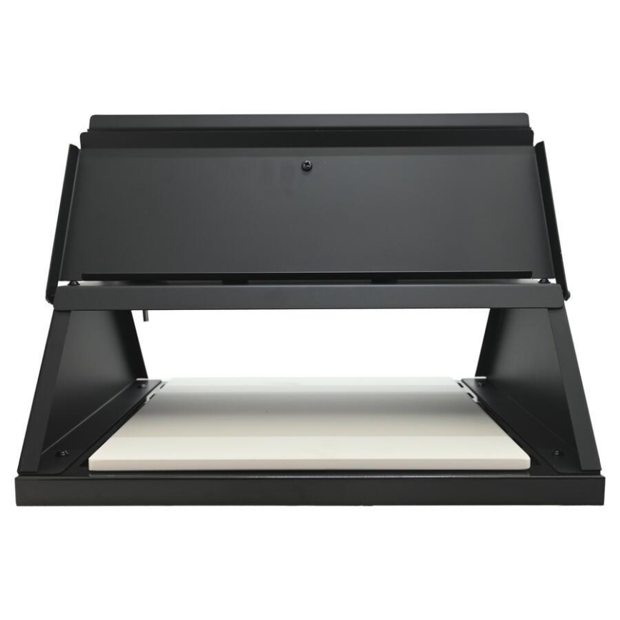 Piec do pizzy z drzwiczkami i termometrem, 40x35,5x21 cm, czarny