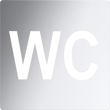 Piktogram WC 12x12 cm, stal nierdzewna/srebrny