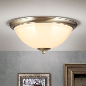 Plafon AUSTRIAN OLD LAMP 3xE27/60W/230V śr. 50 cm brąz/beżowy