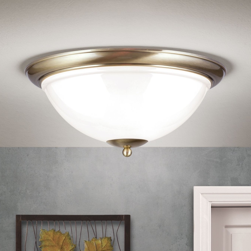 Plafon AUSTRIAN OLD LAMP 3xE27/60W/230V śr. 50 cm brąz/biały