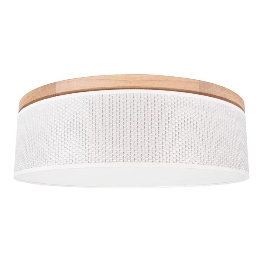 Plafon BENITA 2xE27/25W/230V śr. 48 cm kremowy/dąb