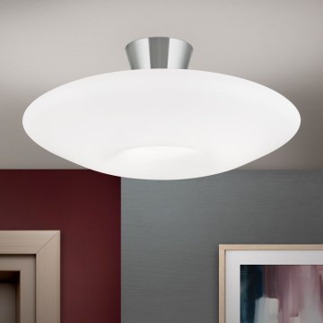 Plafon BLANC 2xE27/60W/230V śr. 49 cm matowy chrom
