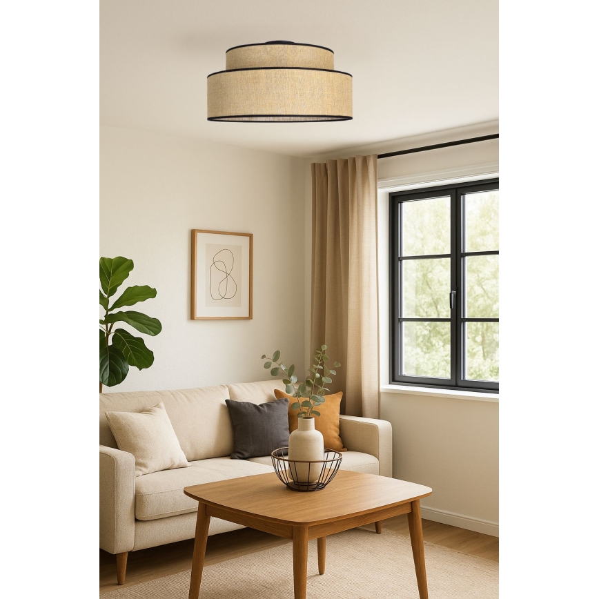 Plafon BOHO 1xE27/60W/230V beżowy