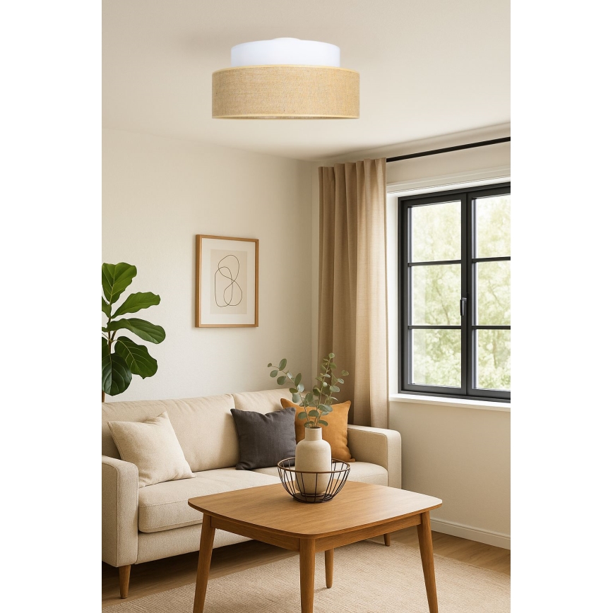 Plafon BOHO 1xE27/60W/230V biały/beżowy
