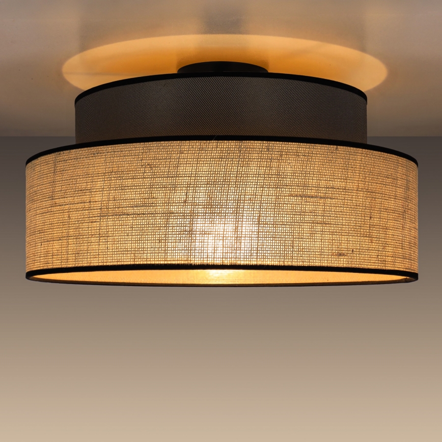 Plafon BOHO 1xE27/60W/230V brązowy/beżowy