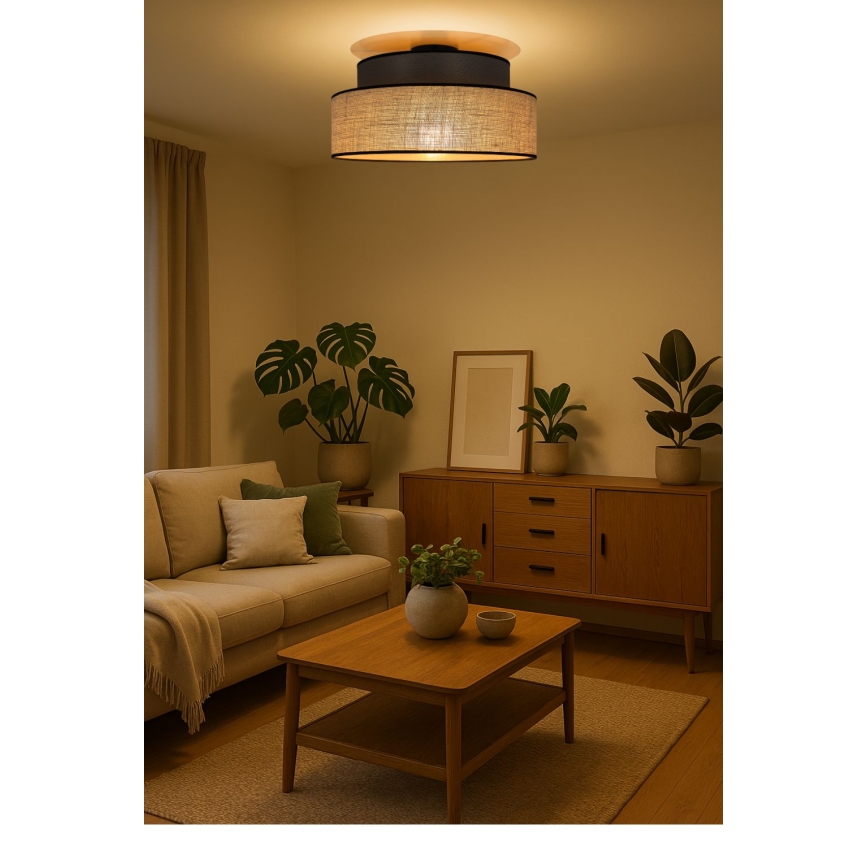Plafon BOHO 1xE27/60W/230V brązowy/beżowy