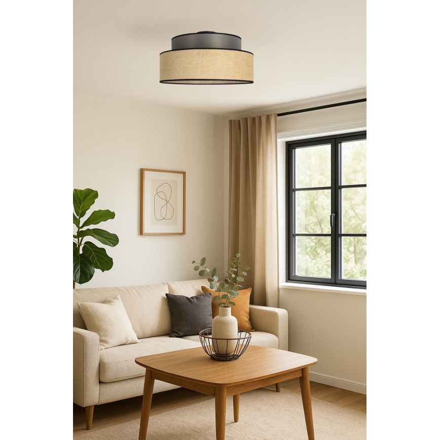 Plafon BOHO 1xE27/60W/230V brązowy/beżowy