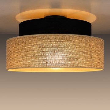 Plafon BOHO 1xE27/60W/230V czarny/beżowy