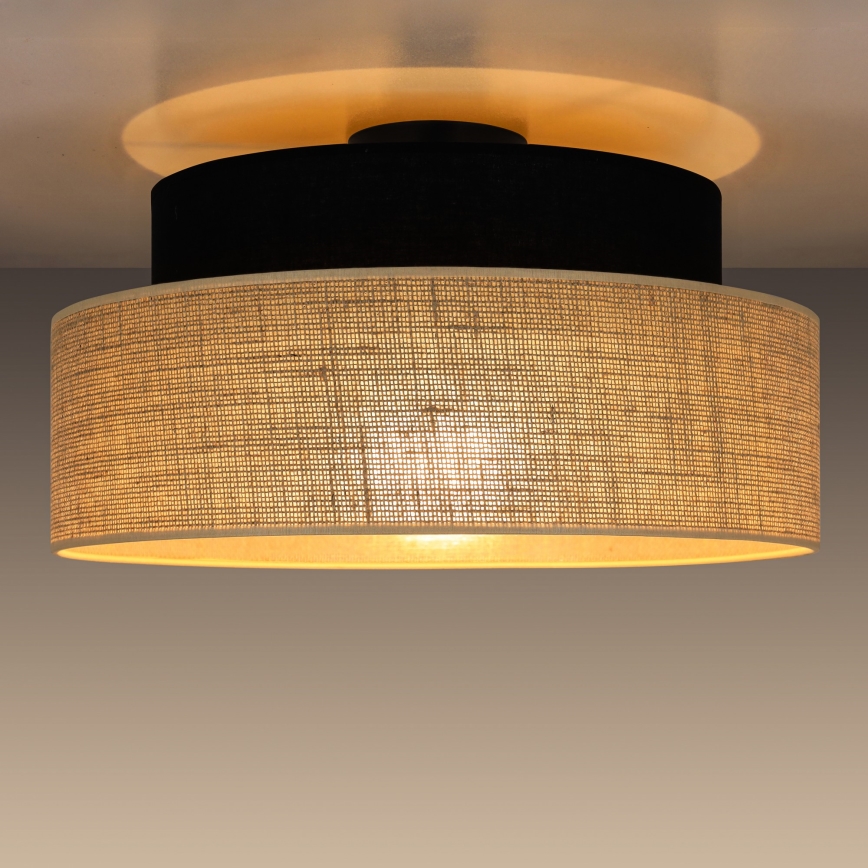Plafon BOHO 1xE27/60W/230V czarny/beżowy