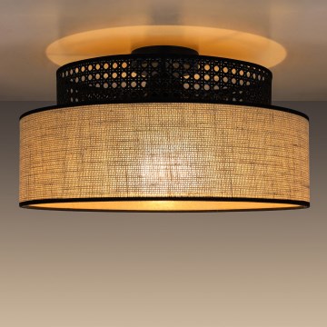 Plafon BOHO 1xE27/60W/230V czarny/beżowy