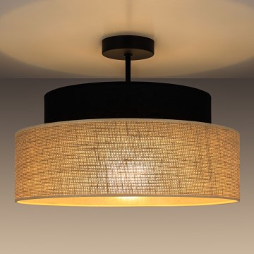 Plafon BOHO 1xE27/60W/230V czarny/beżowy