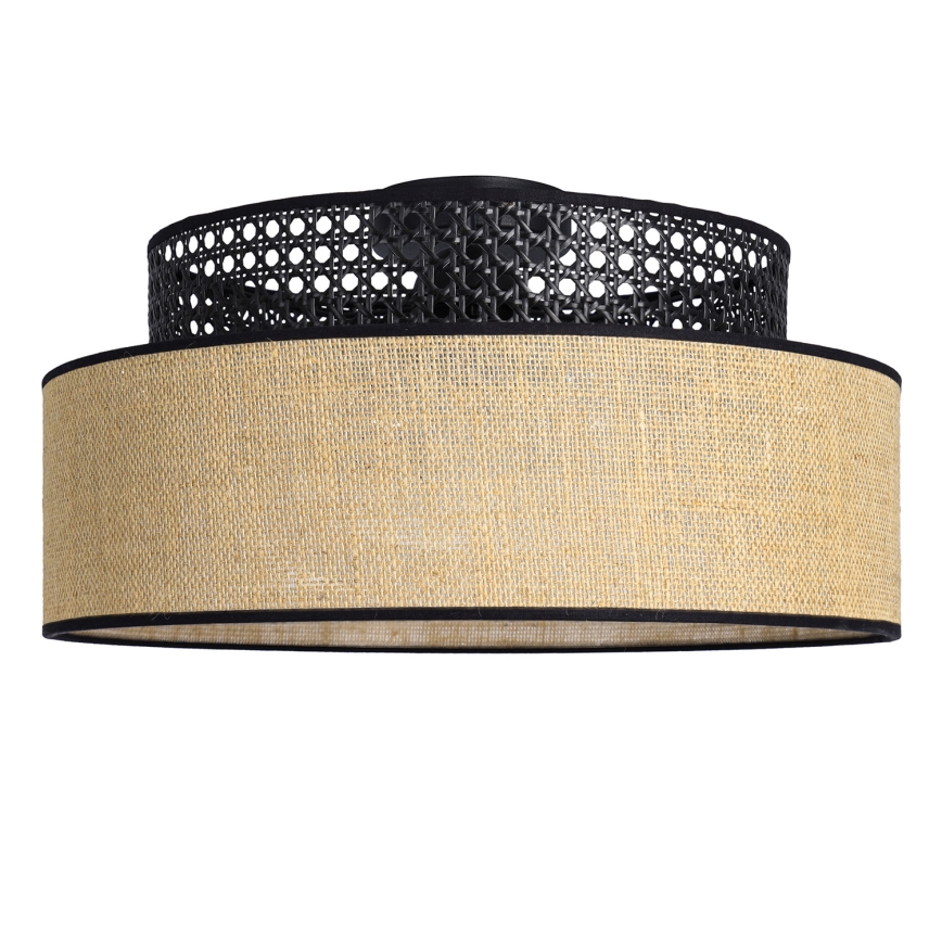 Plafon BOHO 1xE27/60W/230V czarny/rattan