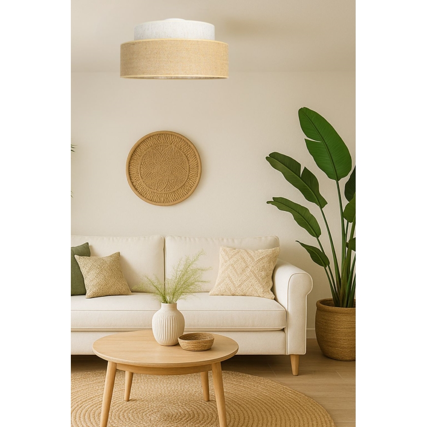 Plafon BOHO 1xE27/60W/230V kremowy/beżowy