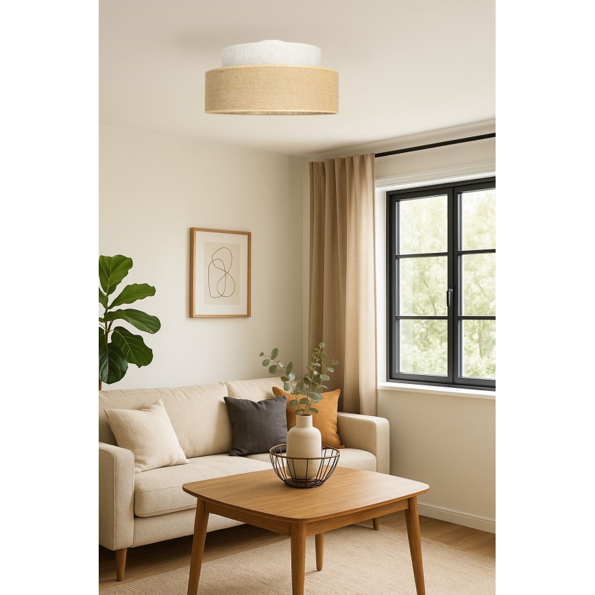 Plafon BOHO 1xE27/60W/230V kremowy/beżowy