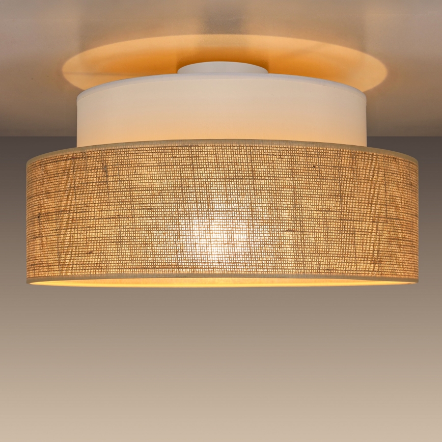 Plafon BOHO 1xE27/60W/230V śr. 40 cm biały/beżowy