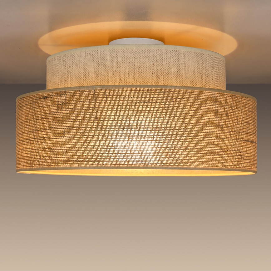 Plafon BOHO 1xE27/60W/230V śr. 40 cm kremowy/beżowy