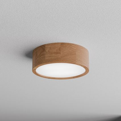 Lampa sufitowa CLEO z czujnikiem ruchu i zmierzchu, 2xE27/24W/230V, średnica 27,5 cm, dąb