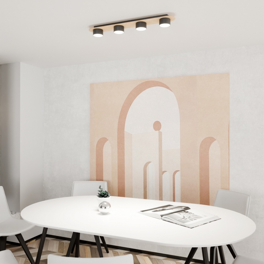 Plafon DIAZ 4xGX53/12W/230V czarny/brązowy