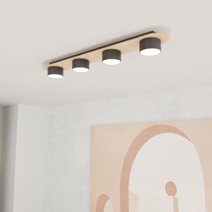 Plafon DIAZ 4xGX53/12W/230V czarny/brązowy