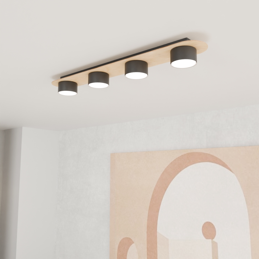 Plafon DIAZ 4xGX53/12W/230V czarny/brązowy