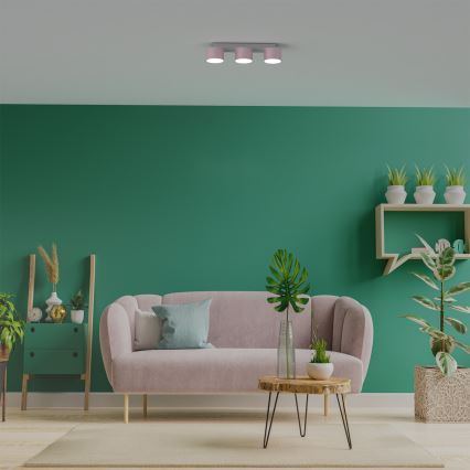 Plafon DIXIE 3xGX53/11W/230V różowy