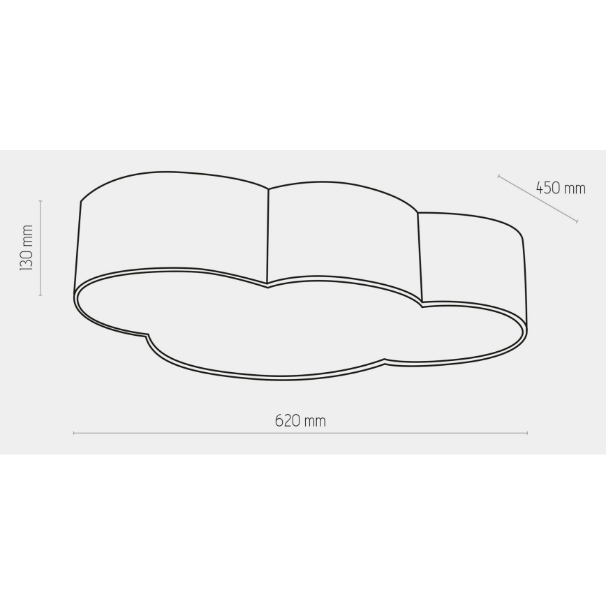 Plafon dziecięcy CLOUD 4xE27/15W/230V niebieski
