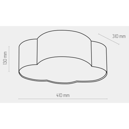 Plafon dziecięcy CLOUD MINI 2xE27/15W/230V szary