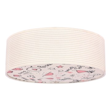 Plafon dziecięcy KIDDY 2xE27/40W/230V beżowy/różowy