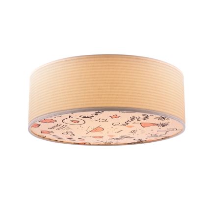 Plafon dziecięcy KIDDY 2xE27/40W/230V beżowy/różowy