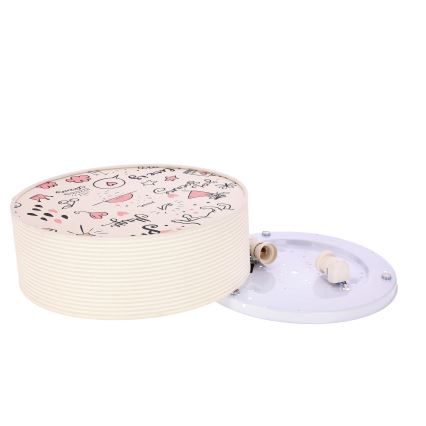 Plafon dziecięcy KIDDY 2xE27/40W/230V beżowy/różowy