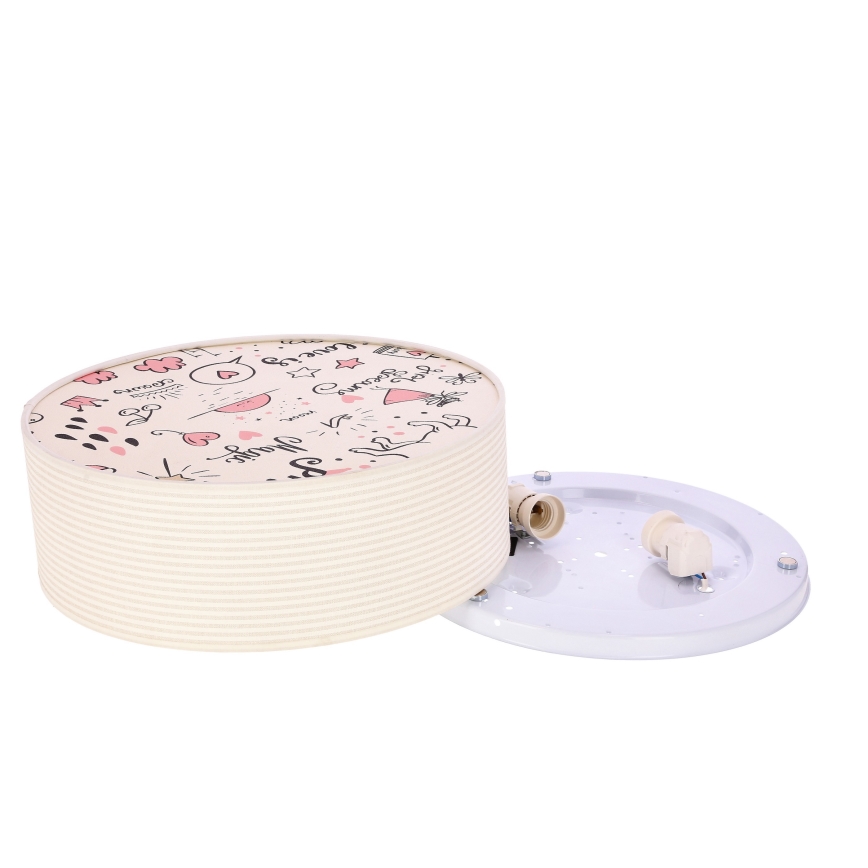 Plafon dziecięcy KIDDY 2xE27/40W/230V beżowy/różowy