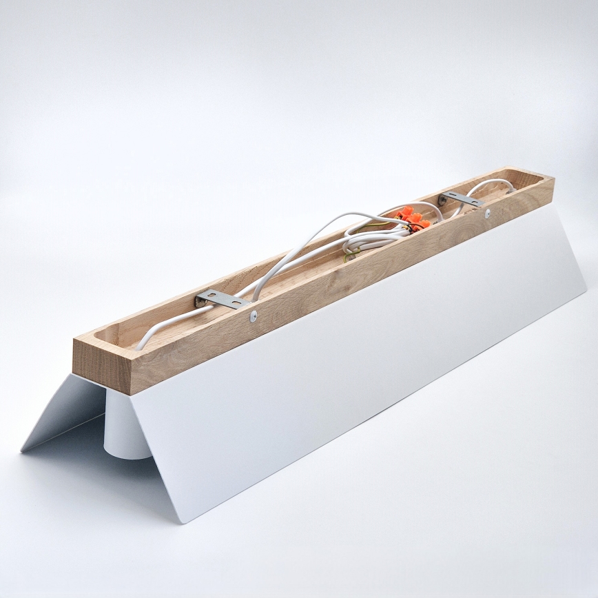 Plafon ESME 5xE27/15W/230V biały/dąb