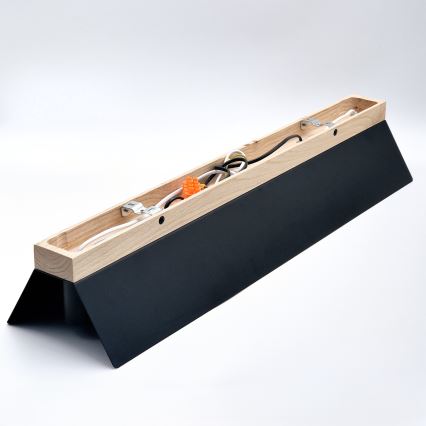 Plafon ESME 5xE27/15W/230V czarny/dąb