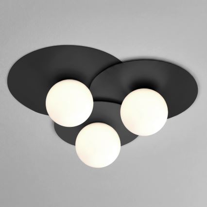 Plafon FLAT 3xE27/15W/230V 55x60 cm czarny