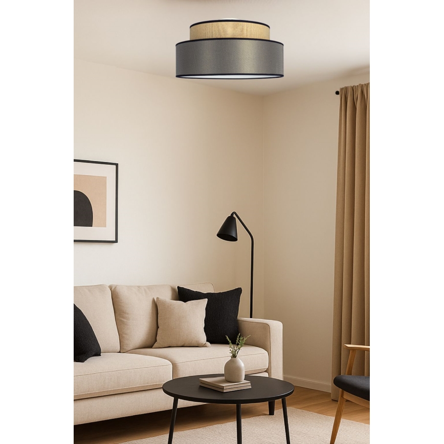 Plafon GRACE 1xE27/60W/230V beżowy/brązowy