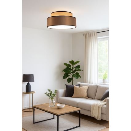 Plafon GRACE 1xE27/60W/230V beżowy/brązowy