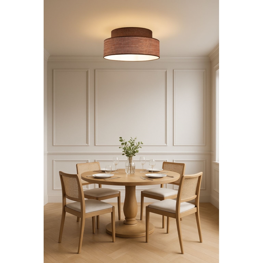 Plafon GRACE 1xE27/60W/230V brązowy/beżowy
