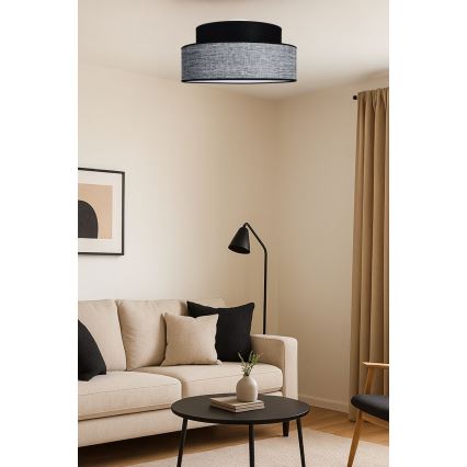 Plafon GRACE 1xE27/60W/230V czarny/szary