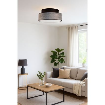 Plafon GRACE 1xE27/60W/230V czarny/szary