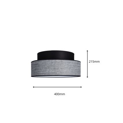 Plafon GRACE 1xE27/60W/230V czarny/szary