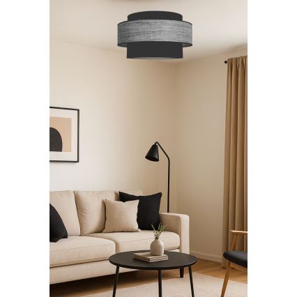 Plafon GRACE 1xE27/60W/230V czarny/szary