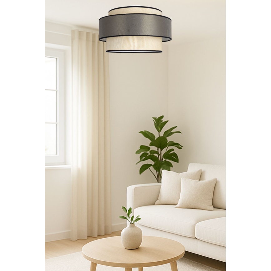Plafon GRACE 1xE27/60W/230V kremowy/brązowy