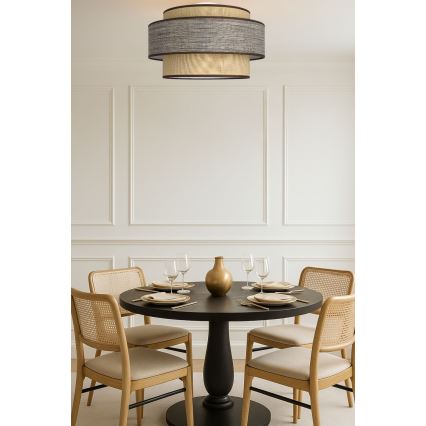 Plafon GRACE 1xE27/60W/230V śr. 40 cm beżowy/brązowy