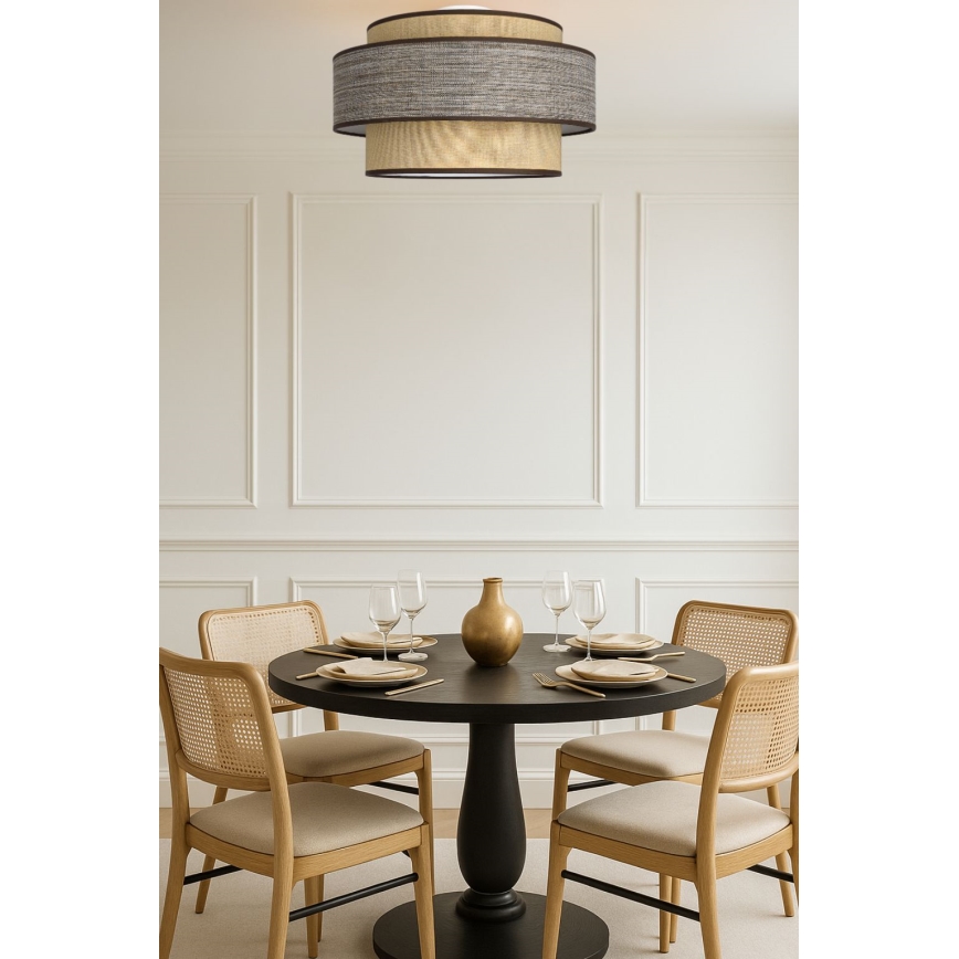 Plafon GRACE 1xE27/60W/230V śr. 40 cm beżowy/brązowy