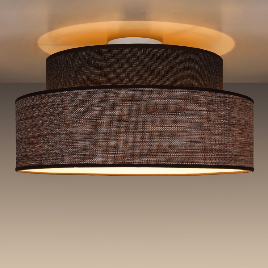 Plafon GRACE 1xE27/60W/230V śr. 40 cm brązowy/beżowy