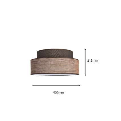 Plafon GRACE 1xE27/60W/230V śr. 40 cm brązowy/beżowy