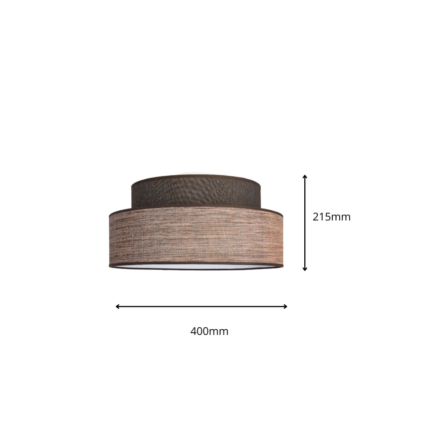 Plafon GRACE 1xE27/60W/230V śr. 40 cm brązowy/beżowy